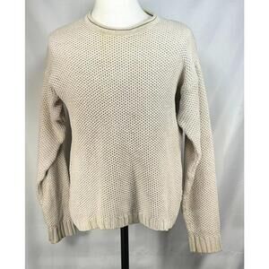 GreatLand Cable-Knit Ramie/Cotton Blend Sweater Brown Mens L